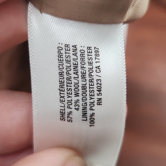 Old Navy Coat Pea Coat Medium Wool Blend Creme Carmel Light Brown Tan - Picture 10 of 14